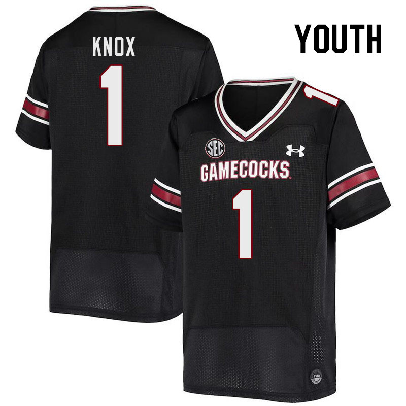 Youth #1 Trey Knox South Carolina Gamecocks 2023 College Football Jerseys Stitched-Black